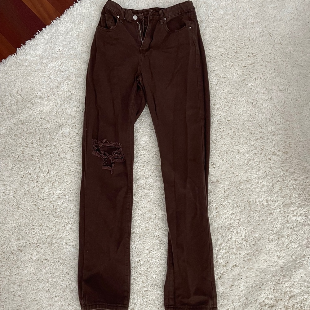 brown jeans